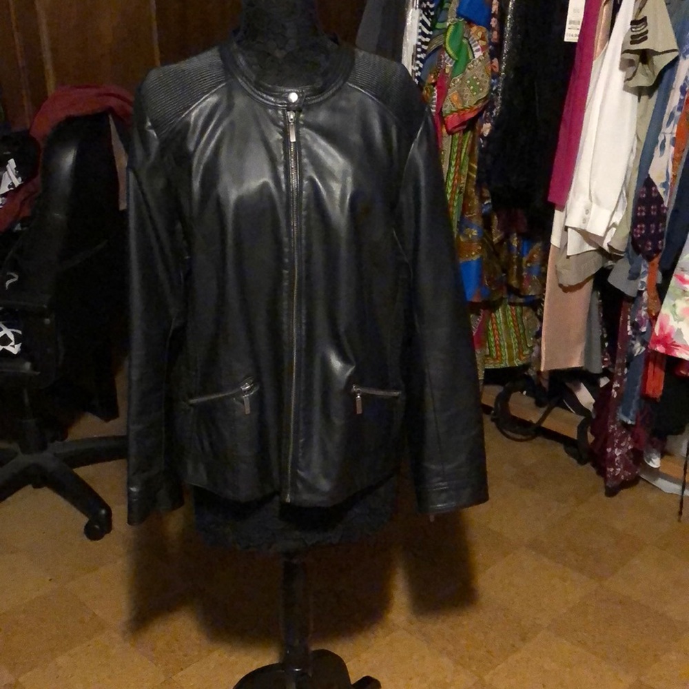 Black Leather Jacket from Lane Bryant